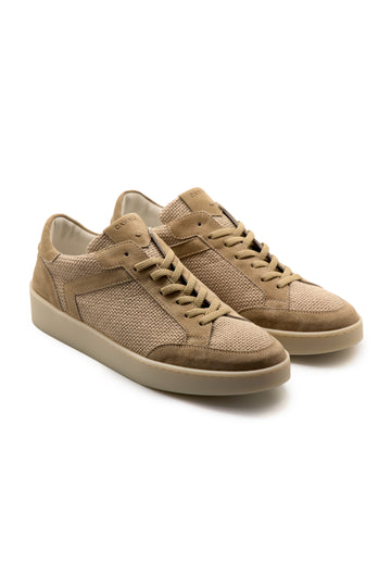 CANALI | Woven Suede Sneaker | Pale Brown