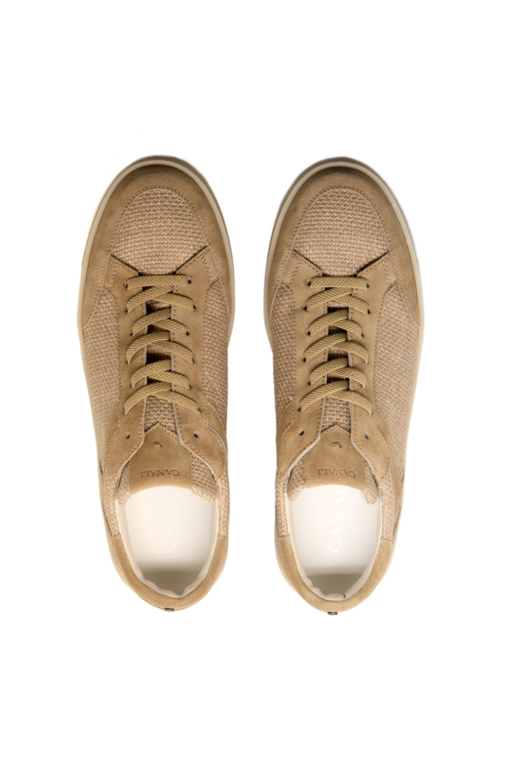CANALI | Woven Suede Sneaker | Pale Brown