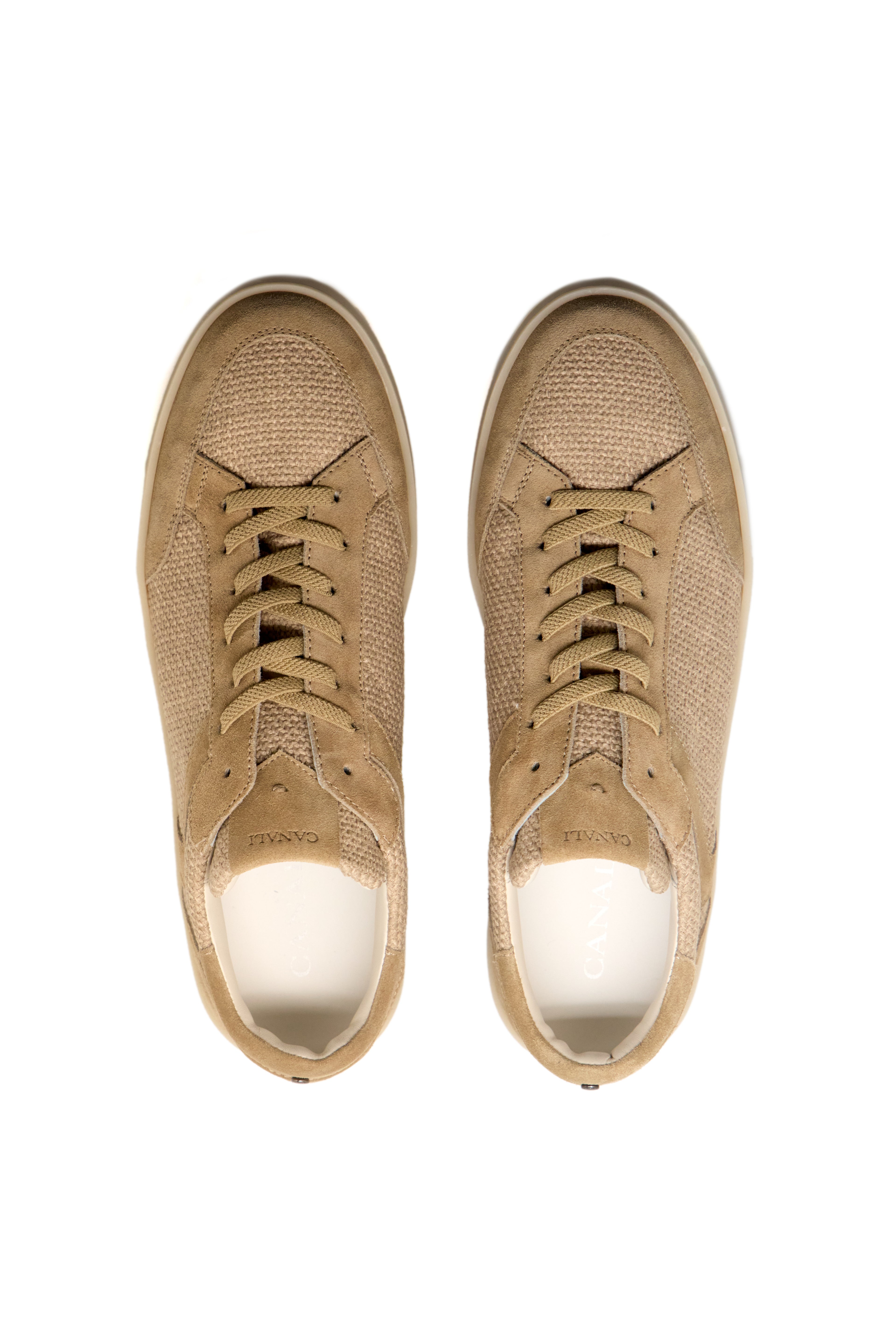 CANALI | Woven Suede Sneaker | Pale Brown