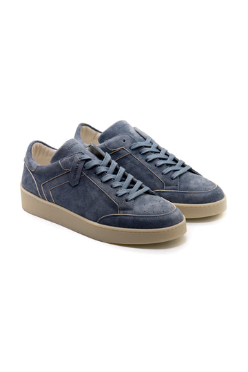 CANALI | Suede Sneaker White Trims | Dusty Blue