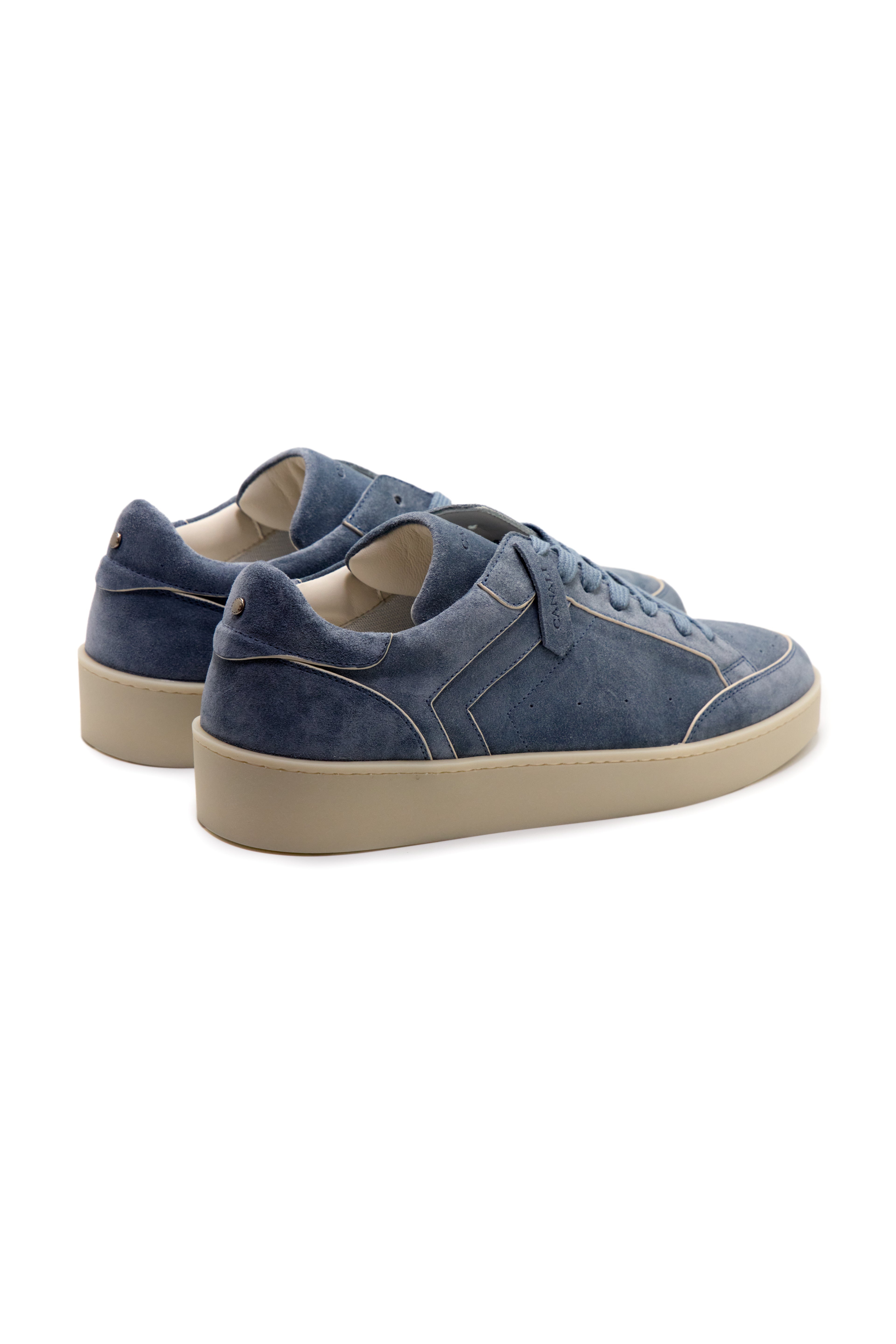 CANALI | Suede Sneaker White Trims | Dusty Blue