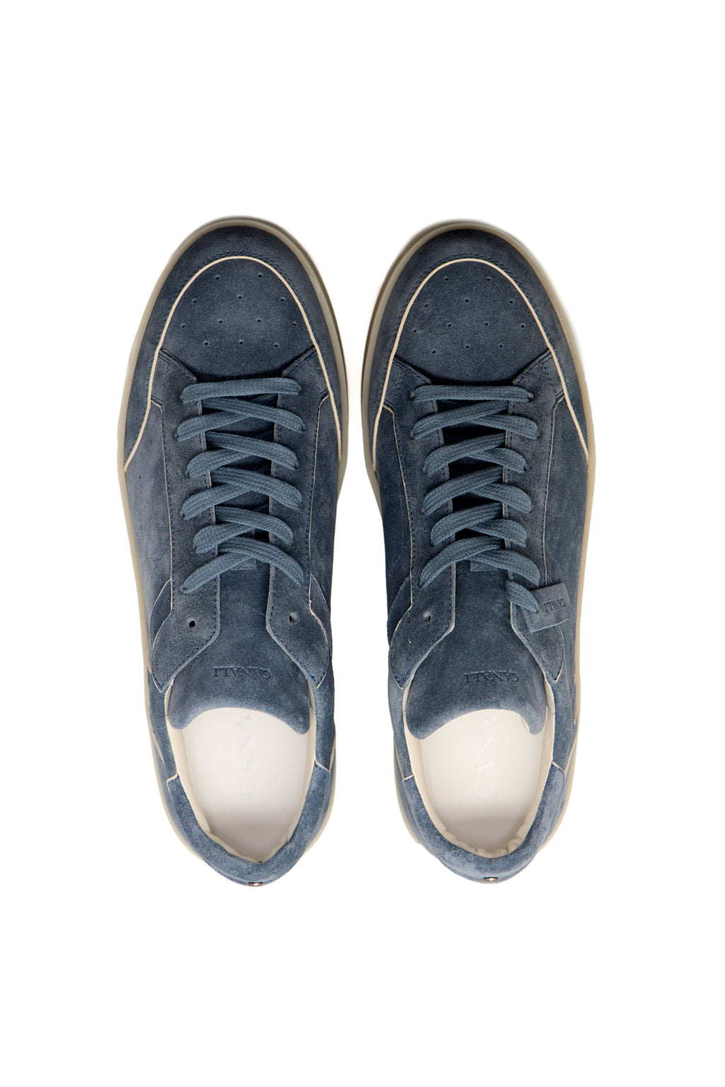 CANALI | Suede Sneaker White Trims | Dusty Blue