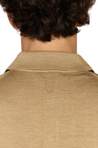 CANALI | Wool-Silk Knitted Polo | Tan