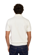 CANALI | Zip Polo Patterned Front | Off-White