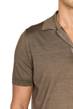 CANALI | Wool-Silk Knitted Polo | Brown