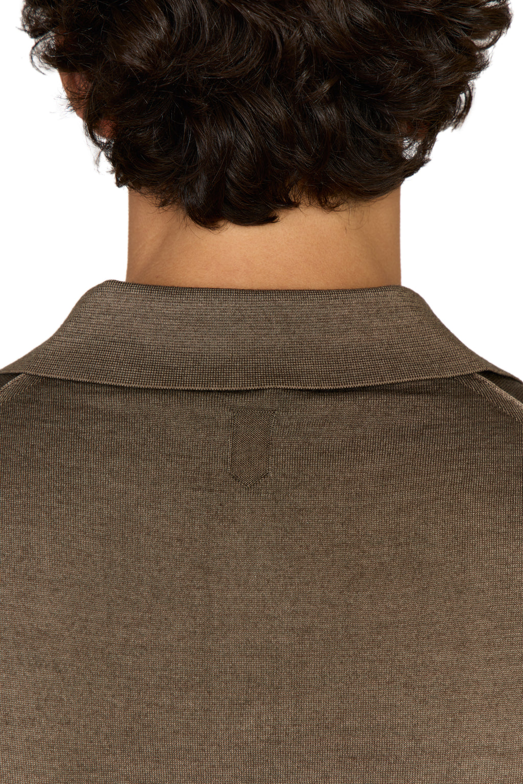 CANALI | Wool-Silk Knitted Polo | Brown