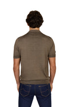 CANALI | Wool-Silk Knitted Polo | Brown