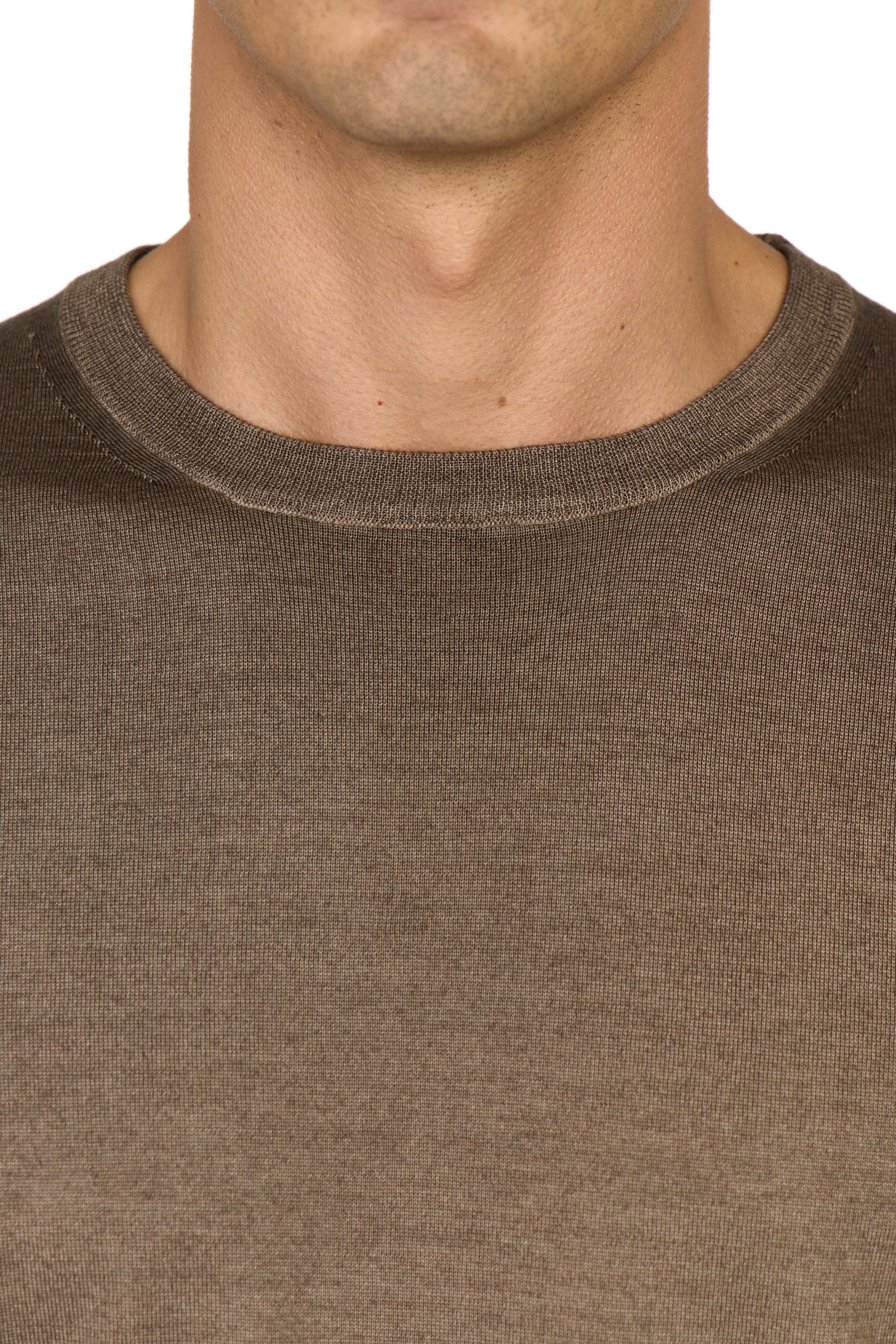 CANALI | Exclusive Wool-Silk Crew Neck Knit | Brown