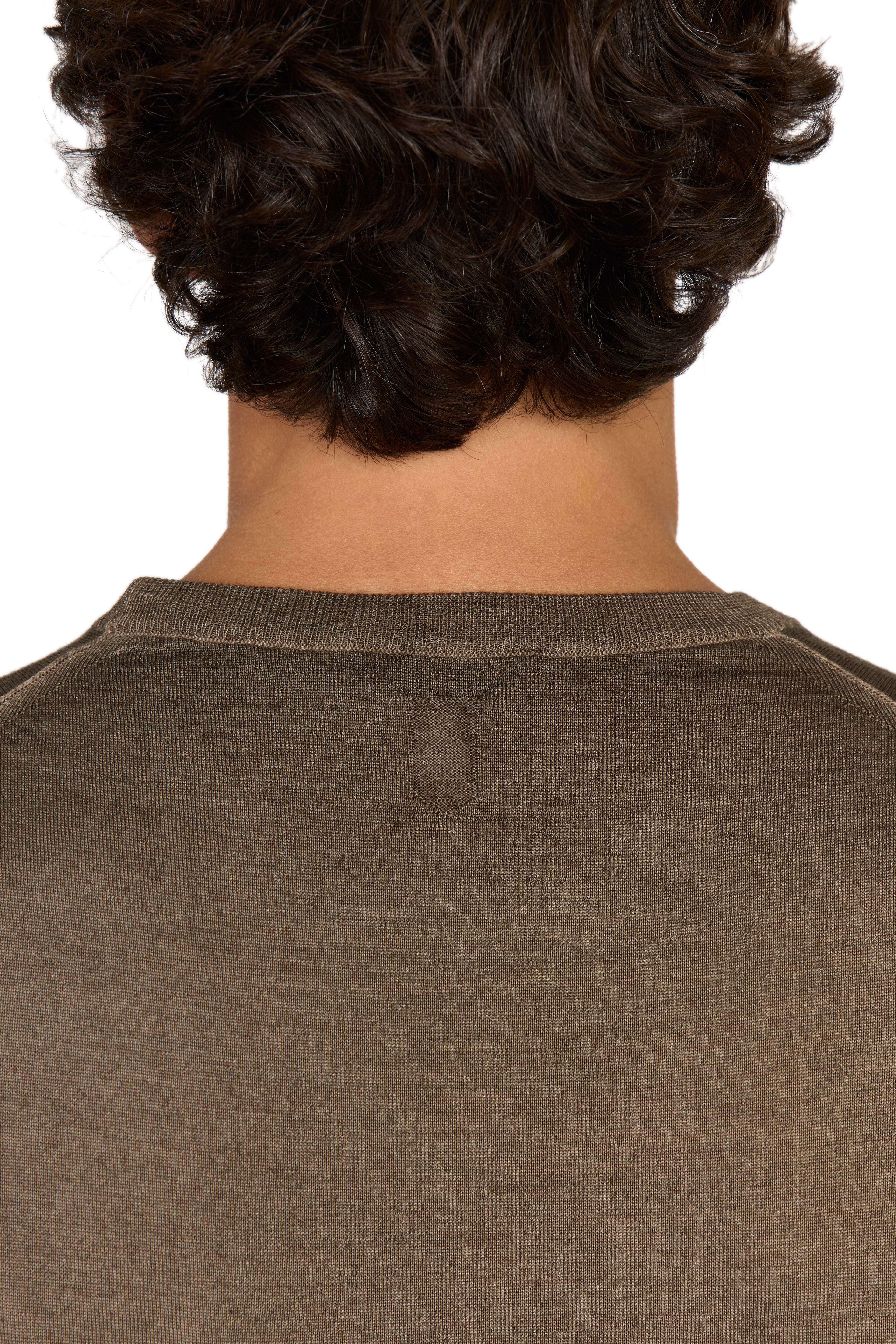 CANALI | Exclusive Wool-Silk Crew Neck Knit | Brown