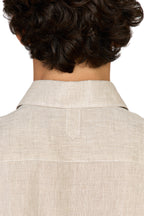 CANALI | Linen Shirt With Placket | Sand