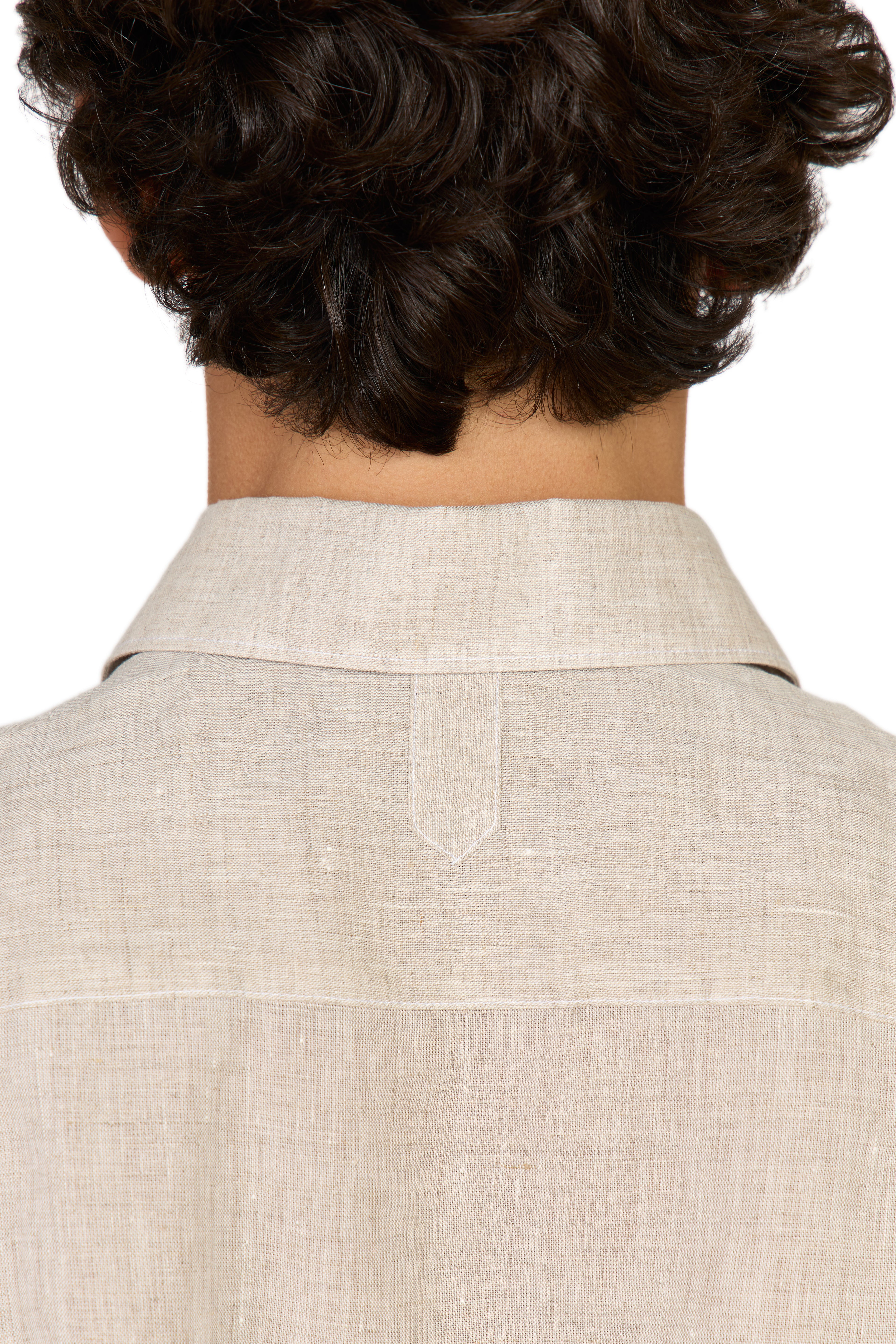 CANALI | Linen Shirt With Placket | Sand