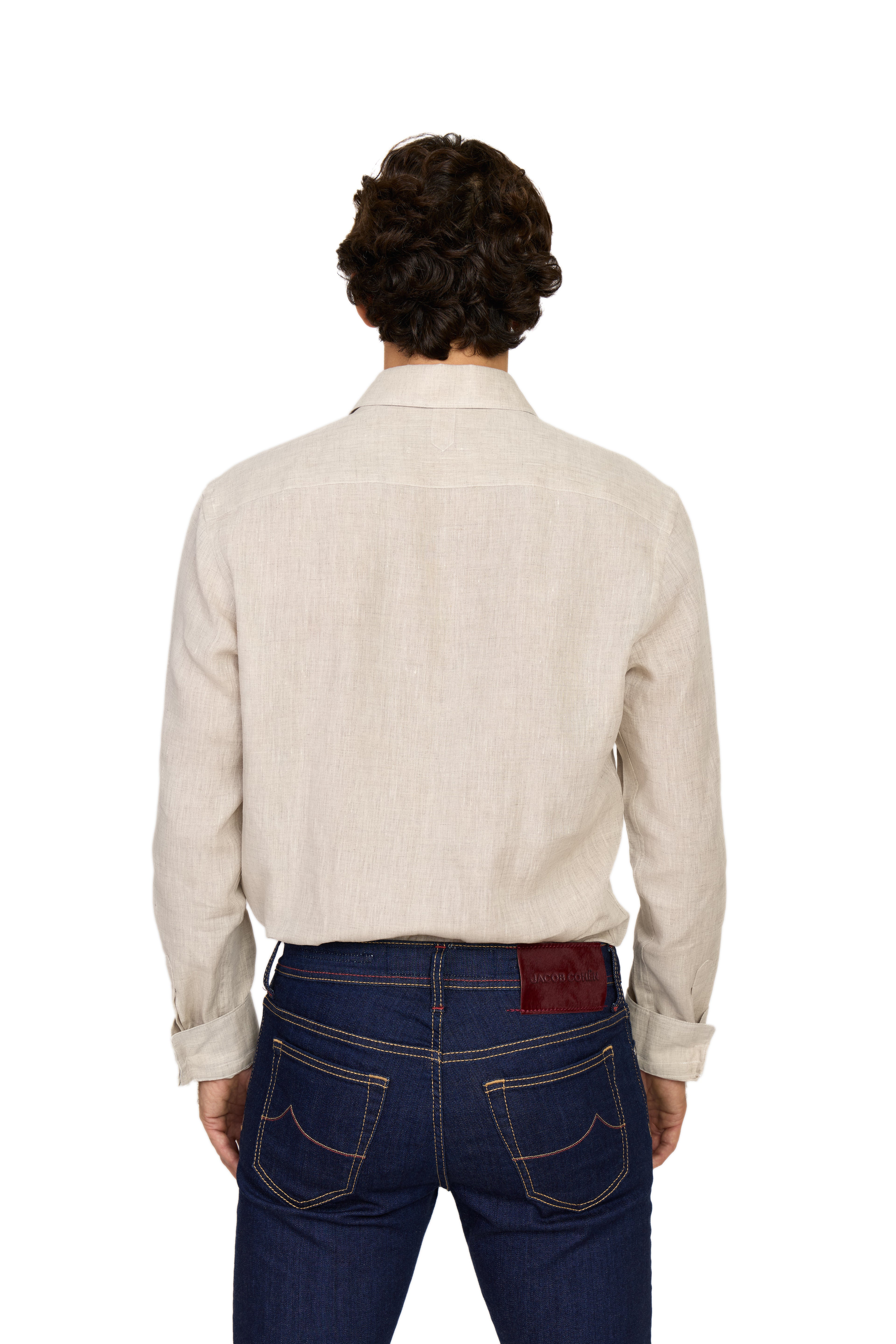 CANALI | Linen Shirt With Placket | Sand