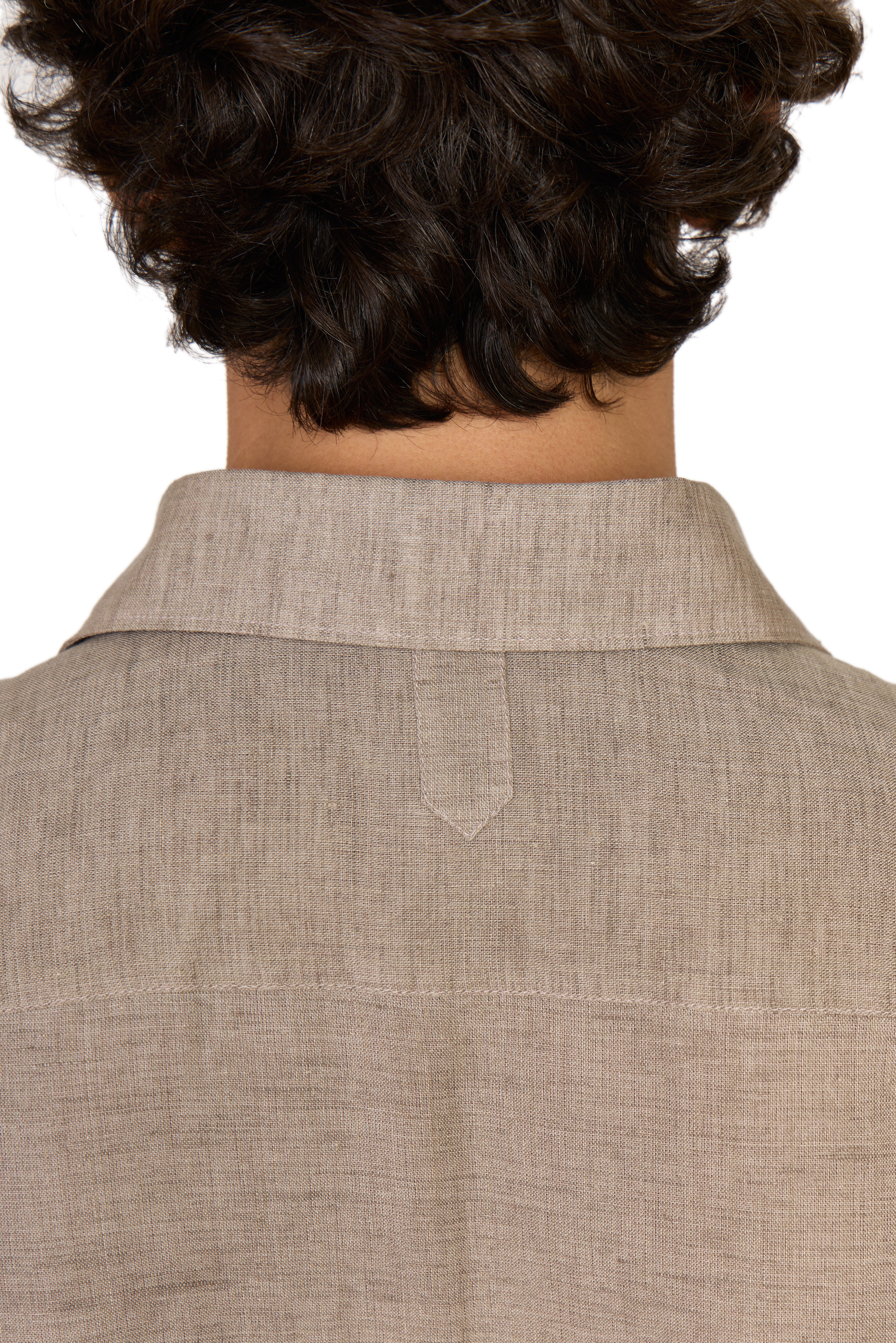 CANALI | Linen Shirt With Placket | Brown