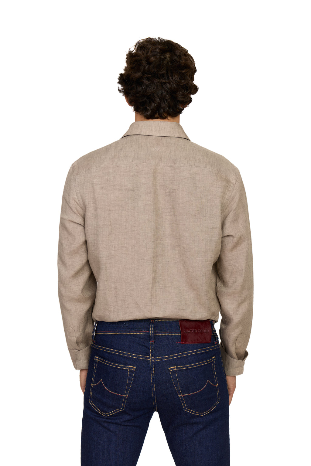 CANALI | Linen Shirt With Placket | Brown