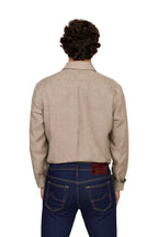 CANALI | Linen Shirt With Placket | Brown