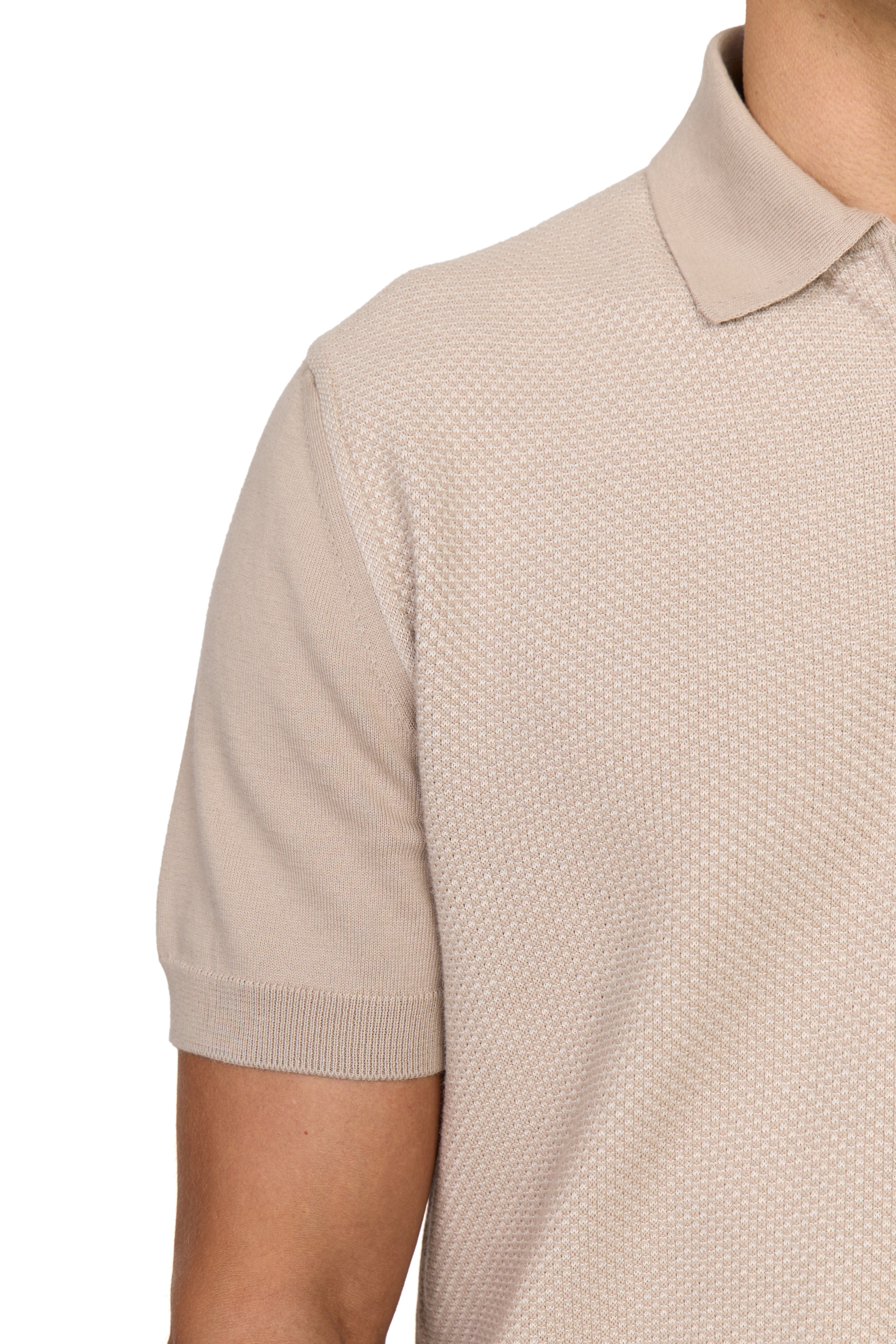 CANALI | Zip Polo Patterned Front | Light Brown