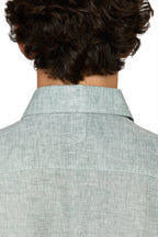 CANALI | Linen Shirt With Placket | Green