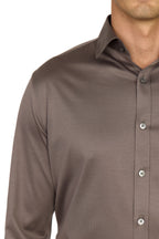 CANALI | Jersey Shirt With Placket | Latte