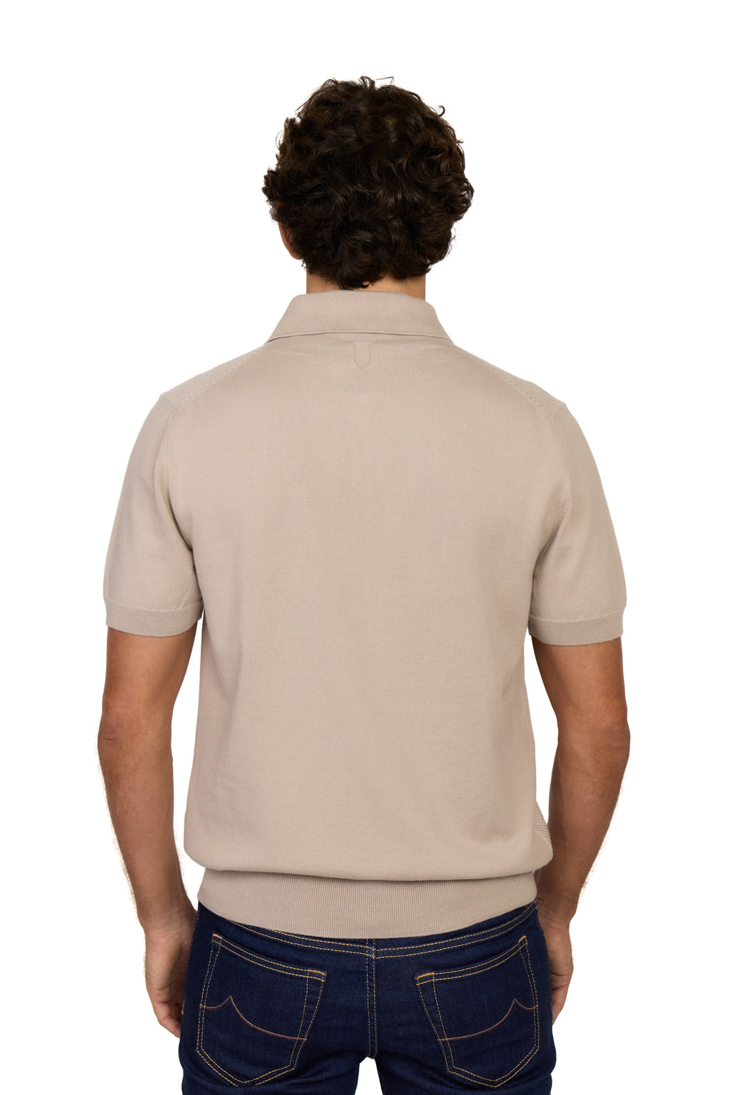 CANALI | Zip Polo Patterned Front | Light Brown