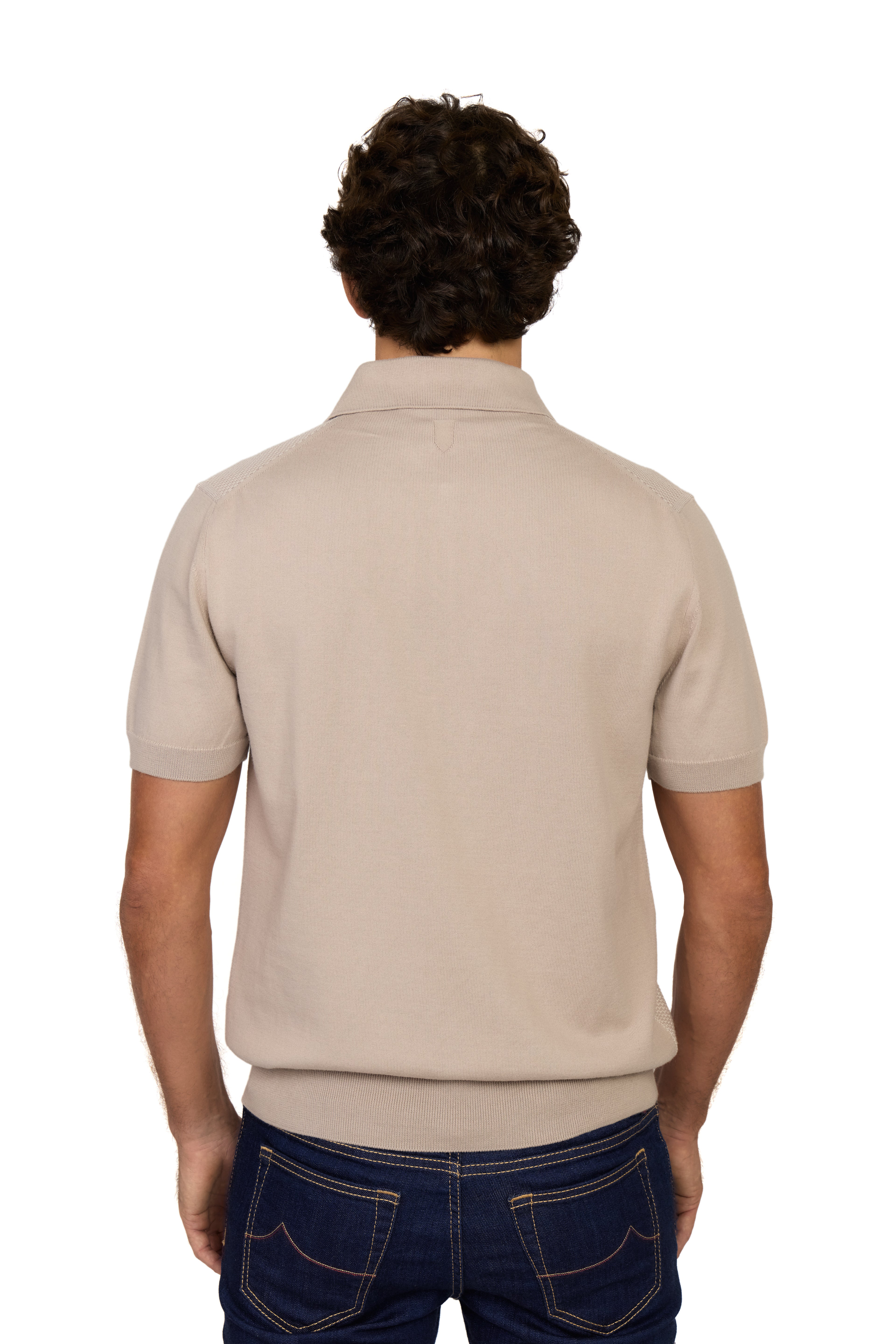 CANALI | Zip Polo Patterned Front | Light Brown