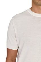 CANALI | Knit Tee With Collar Contrast | White