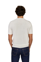 CANALI | Knit Tee With Collar Contrast | White