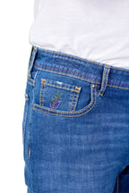 JACOB COHEN | Resort Bard Jeans With Embroidered Hotel Patch | Mid-Denim