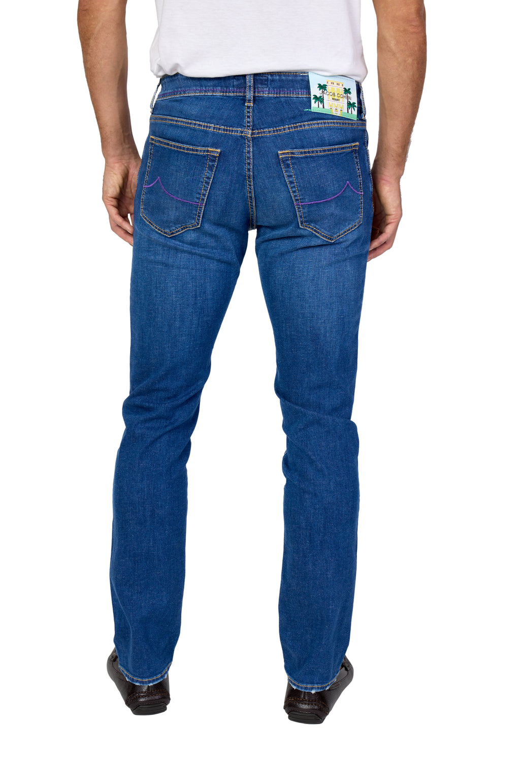JACOB COHEN | Resort Bard Jeans With Embroidered Hotel Patch | Mid-Denim