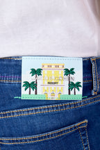 JACOB COHEN | Resort Bard Jeans With Embroidered Hotel Patch | Mid-Denim