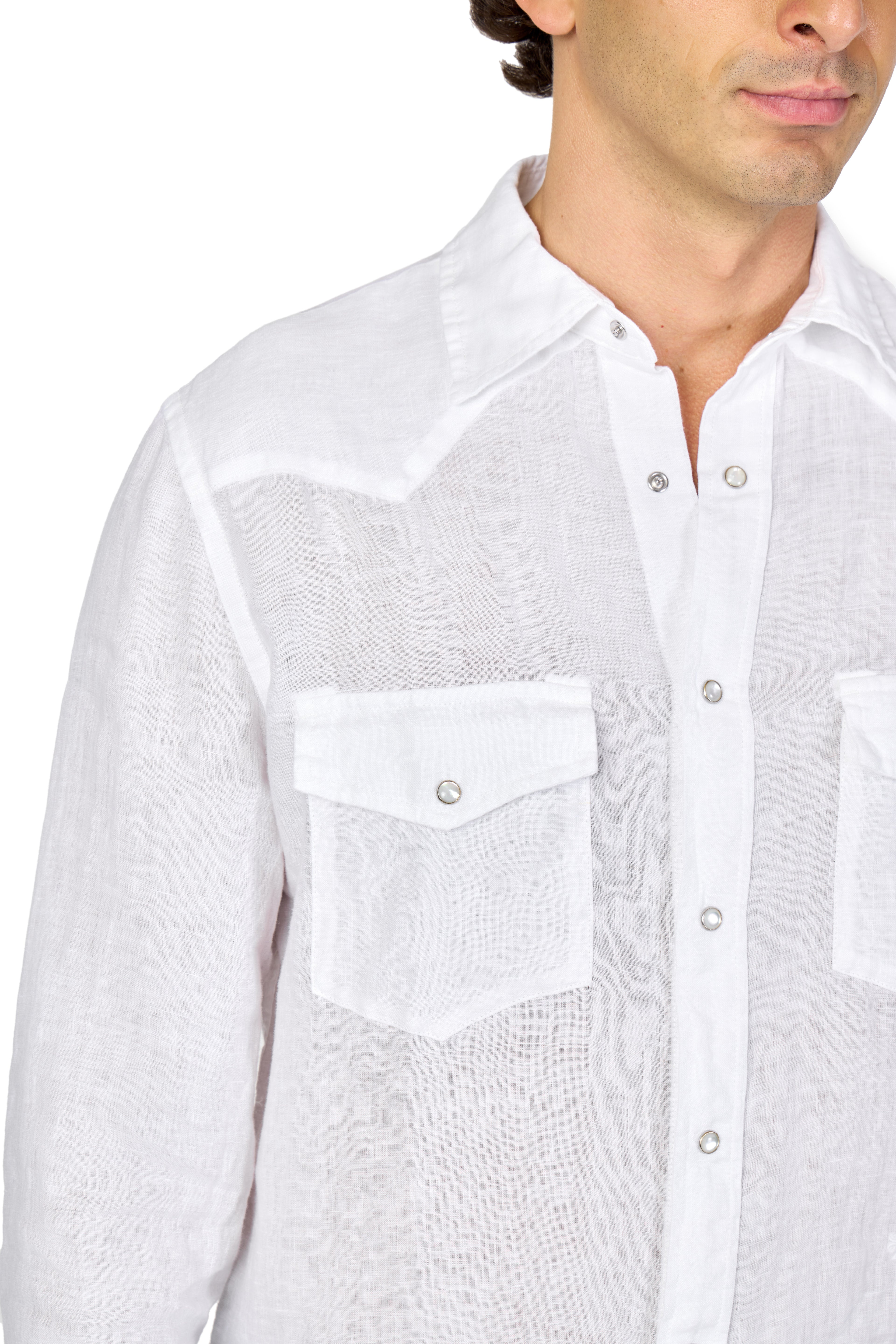 JACOB COHEN | Western Shirt With Embroidered Back | White