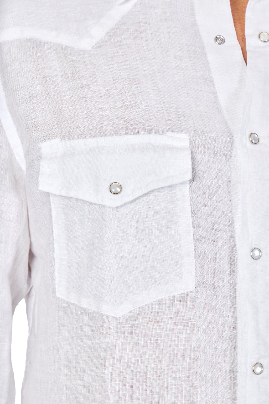 JACOB COHEN | Western Shirt With Embroidered Back | White