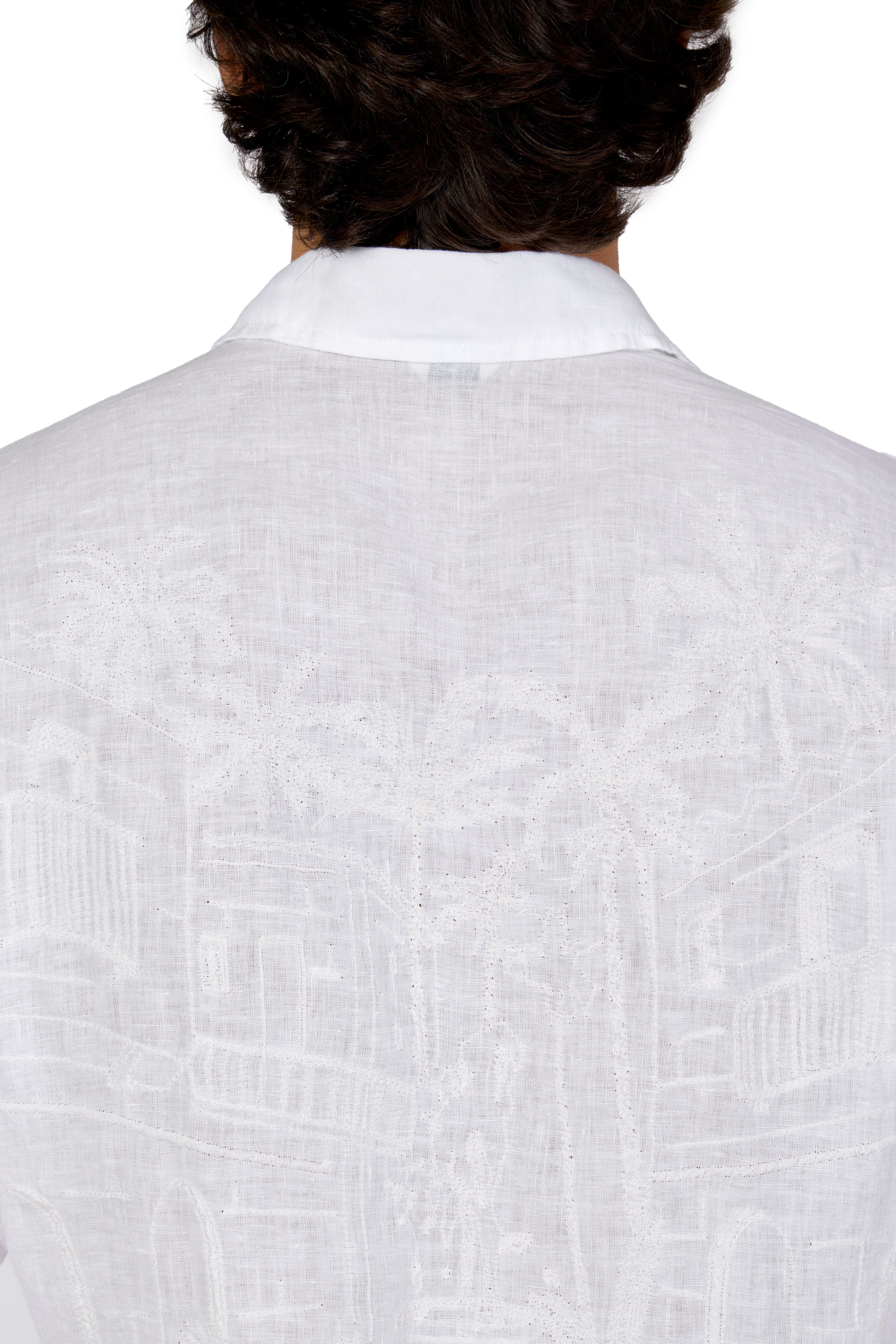JACOB COHEN | Western Shirt With Embroidered Back | White