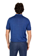 CANALI | Wool-Silk Knitted Polo | Dark Blue