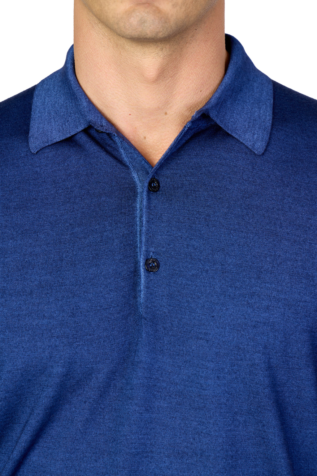 CANALI | Wool-Silk Knitted Polo | Dark Blue