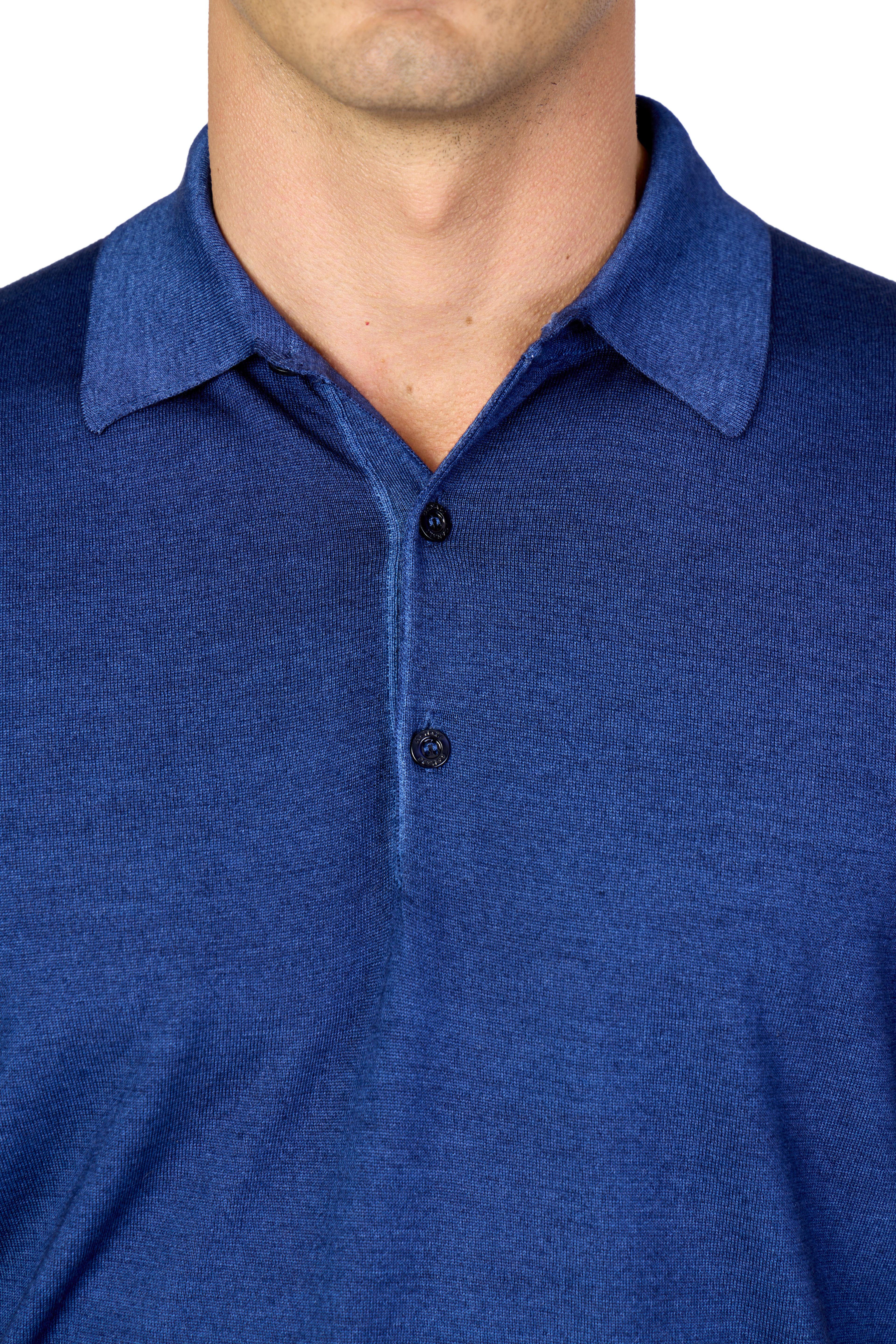 CANALI | Wool-Silk Knitted Polo | Dark Blue