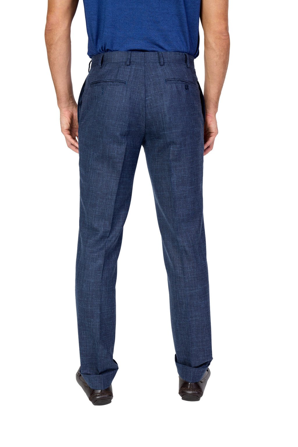 CANALI | 1 Pleat Wool, Silk & Linen Trousers | Dark Blue