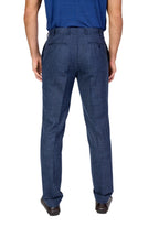 CANALI | 1 Pleat Wool, Silk & Linen Trousers | Dark Blue