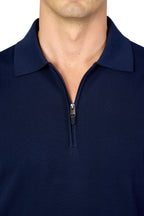 CANALI | Zip Neck Polo | Navy