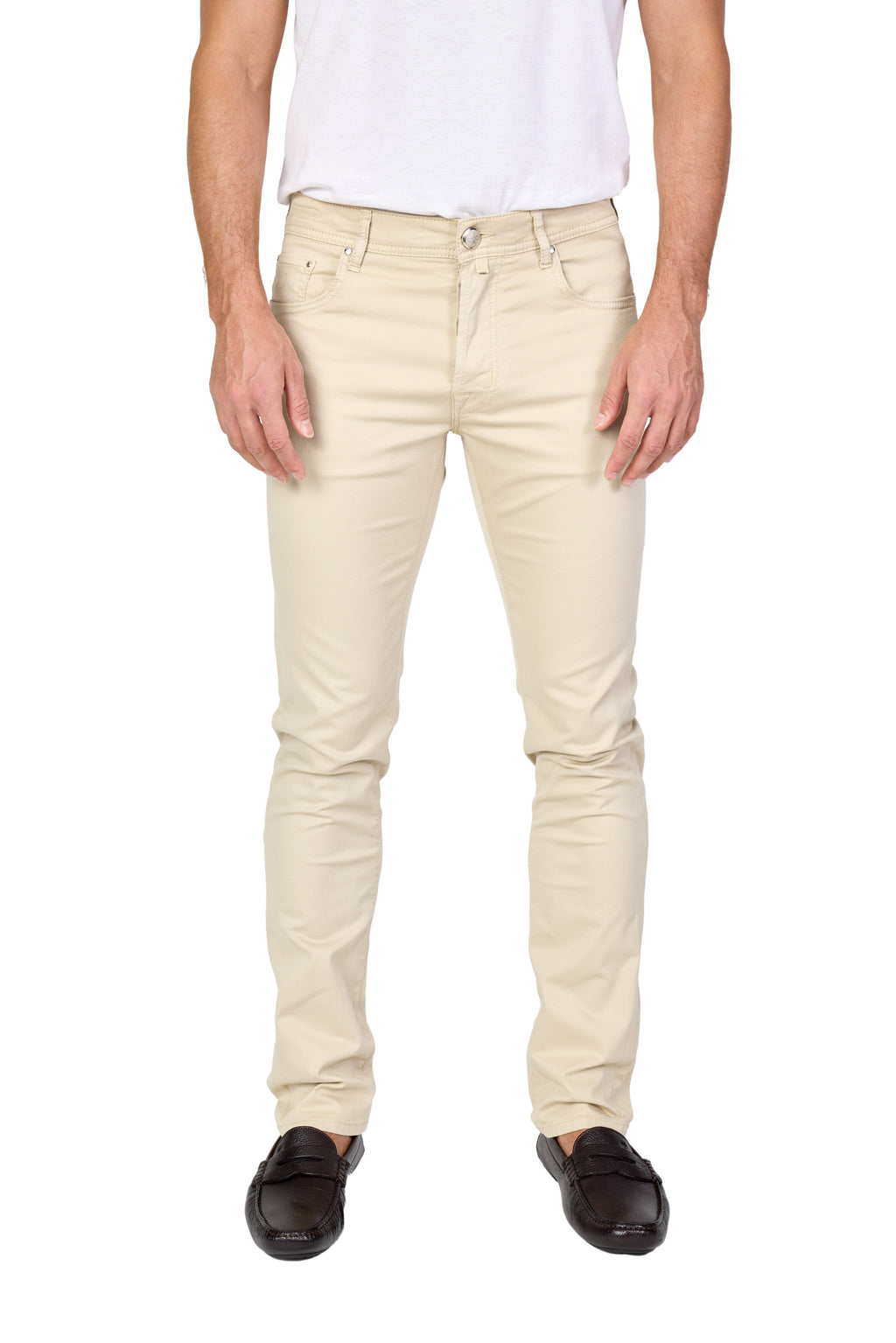 JACOB COHEN | Bard Twill Cotton Trousers | Beige