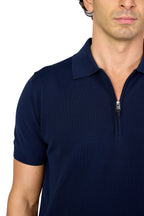 CANALI | Zip Neck Polo | Navy