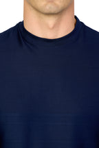 CANALI | Self-Stripe T-Shirt | Navy