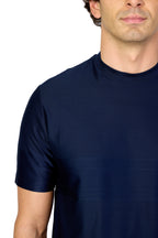 CANALI | Self-Stripe T-Shirt | Navy