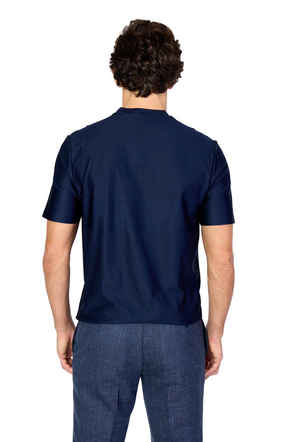 CANALI | Self-Stripe T-Shirt | Navy