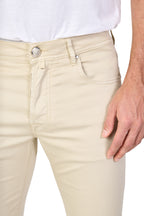 JACOB COHEN | Bard Twill Cotton Trousers | Beige