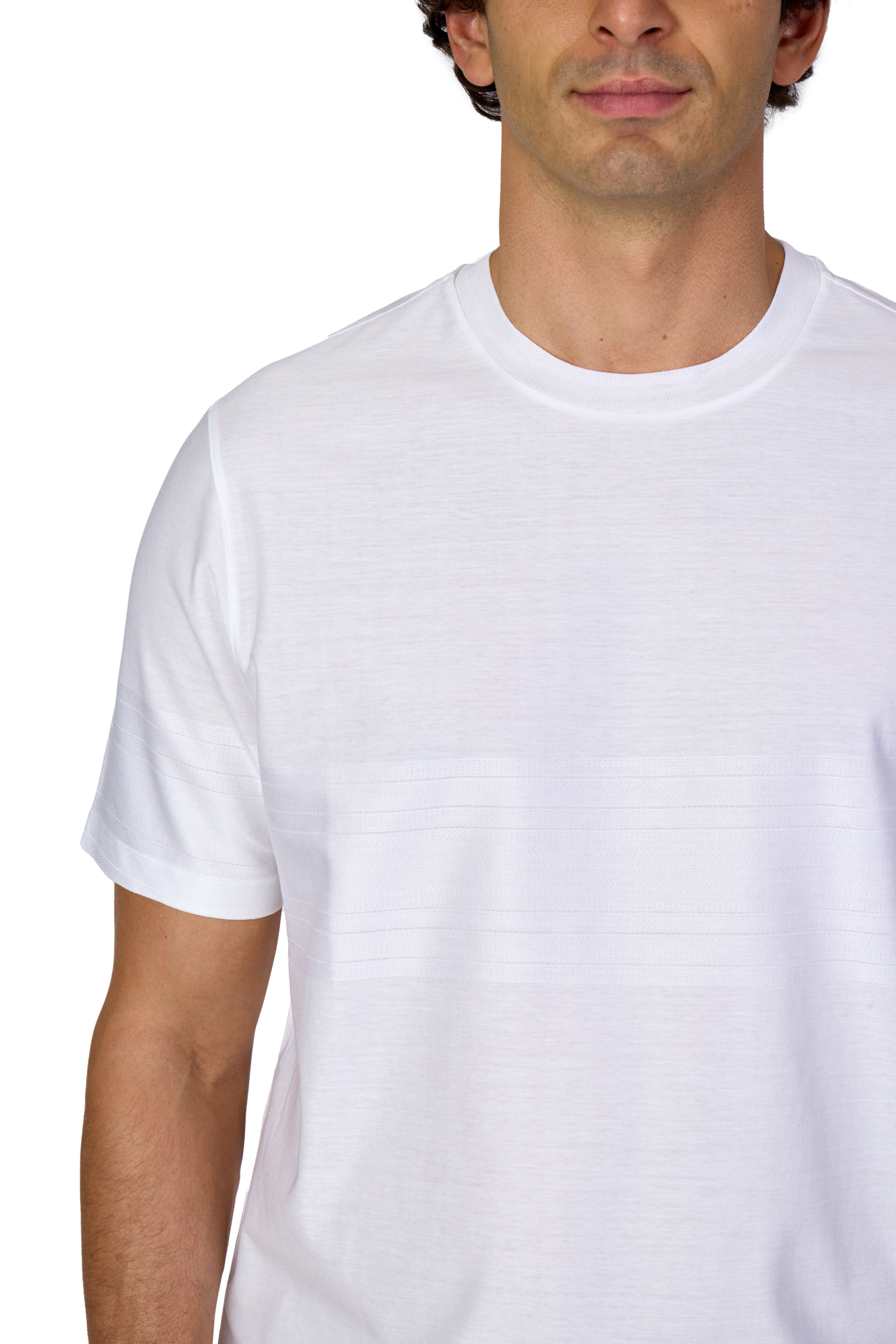 CANALI | Self-Stripe T-Shirt | White