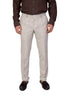 CANALI | 1 Pleat Wool, Silk & Linen Trousers | Sand