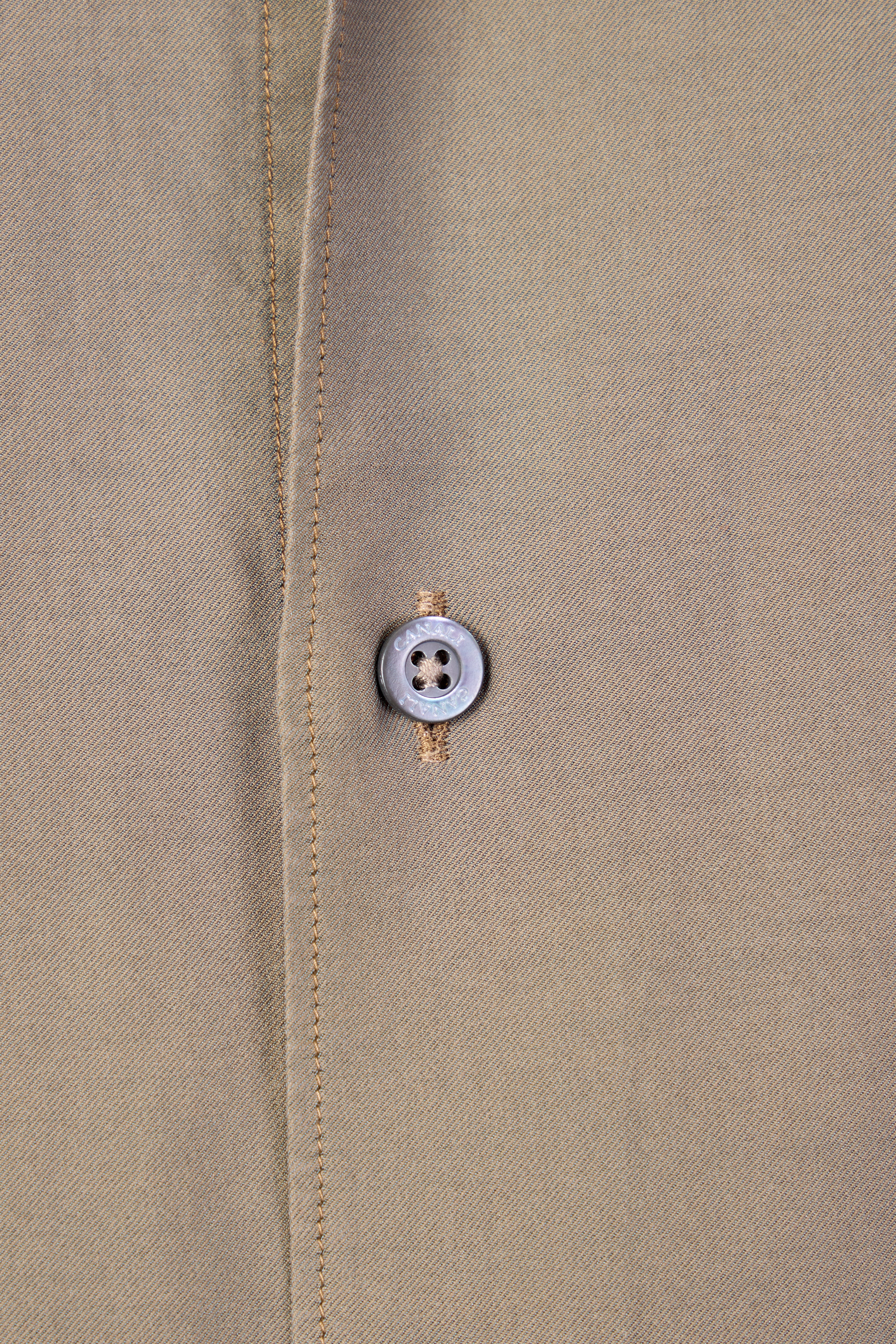 CANALI | Cotton And Silk Shirt | Khaki Brown