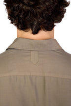 CANALI | Cotton And Silk Shirt | Khaki Brown