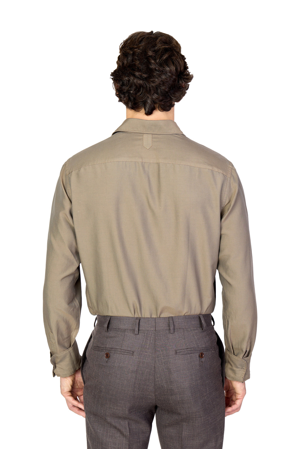 CANALI | Cotton And Silk Shirt | Khaki Brown