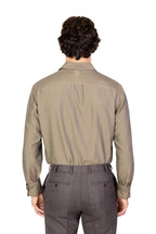 CANALI | Cotton And Silk Shirt | Khaki Brown